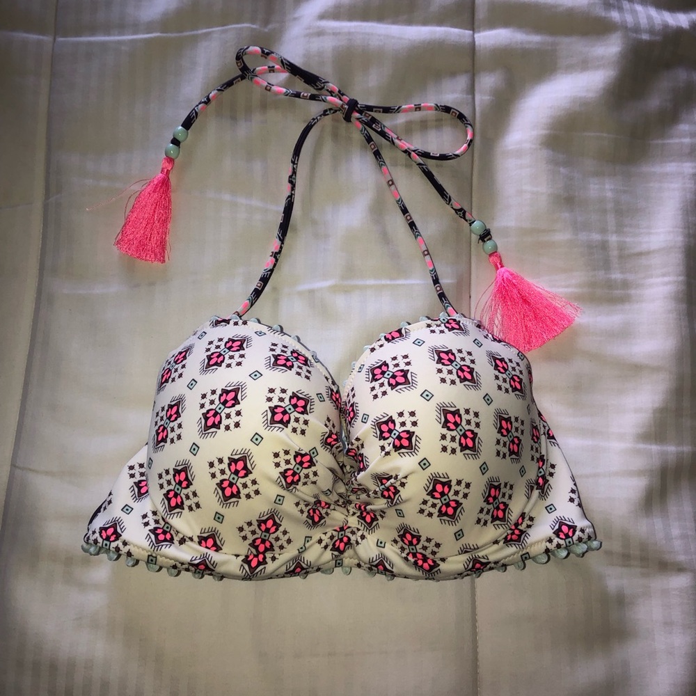 VS long line bikini tassel top